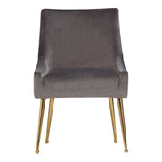 Castana Modern Grey Velvet & Gold Dining Chair (Set of 2) - image 5