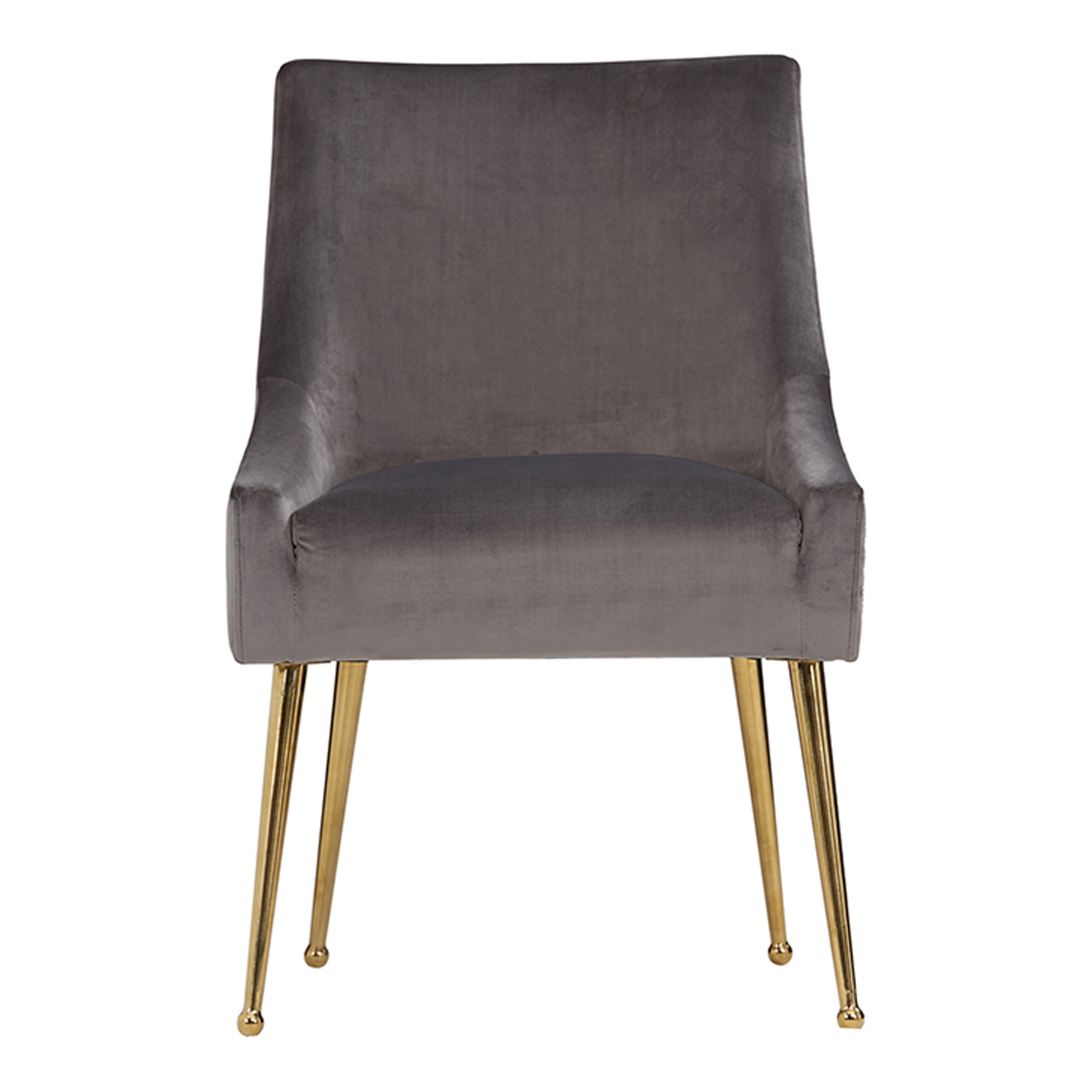 Castana Modern Grey Velvet & Gold Dining Chair (Set of 2) - image 5