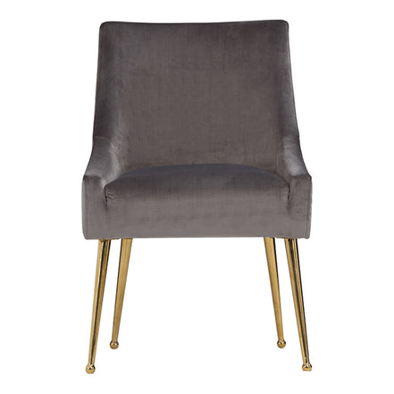 Castana Modern Grey Velvet & Gold Dining Chair (Set of 2) - image 5