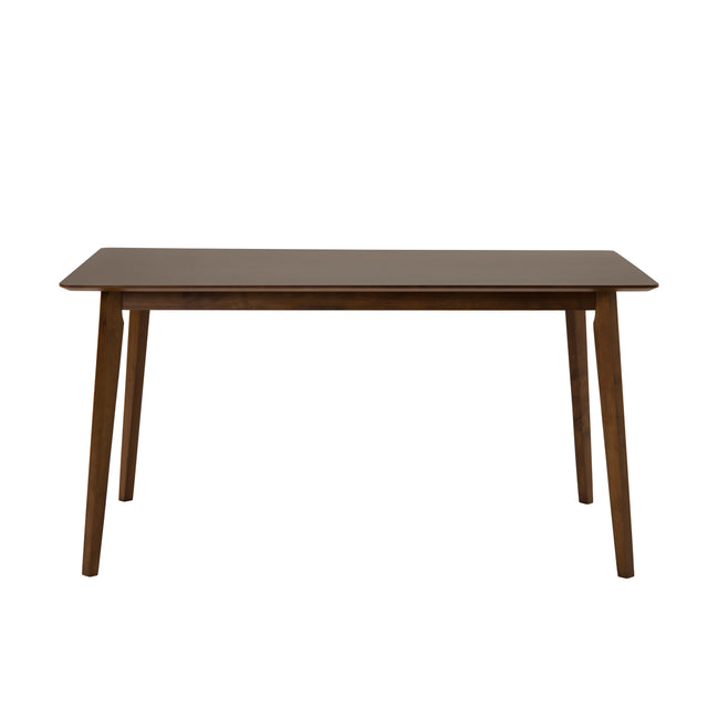 Castillo + Jordan - Modern Grey Fabric + Walnut 6-Piece Dining Set