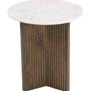 Tailo Side Table White & Brass