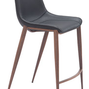 Magnus Counter Stool (Set of 2) Black & Walnut