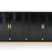 Talin Modern Black Crocodile & Rosegold Buffet - image 3