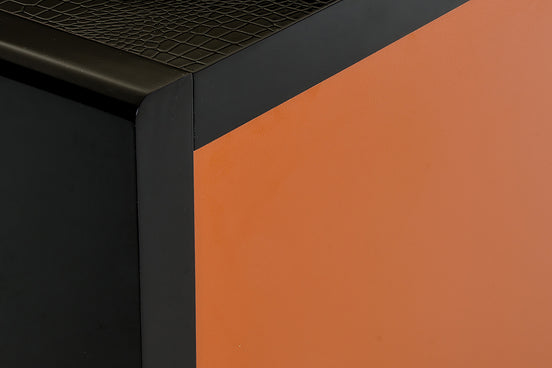Talin Modern Black Crocodile & Rosegold Buffet