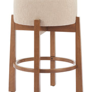 Nade Counter Stool (Set of 2) Beige & Walnut