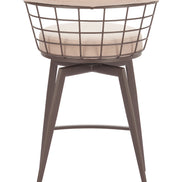 Saku Swivel Counter Stool Beige & Brown