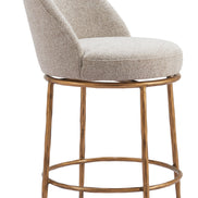 Nordhavn Swivel Counter Stool Beige & Gold