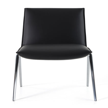 Cedric - Modern Black Vegan Leather Accent Chair