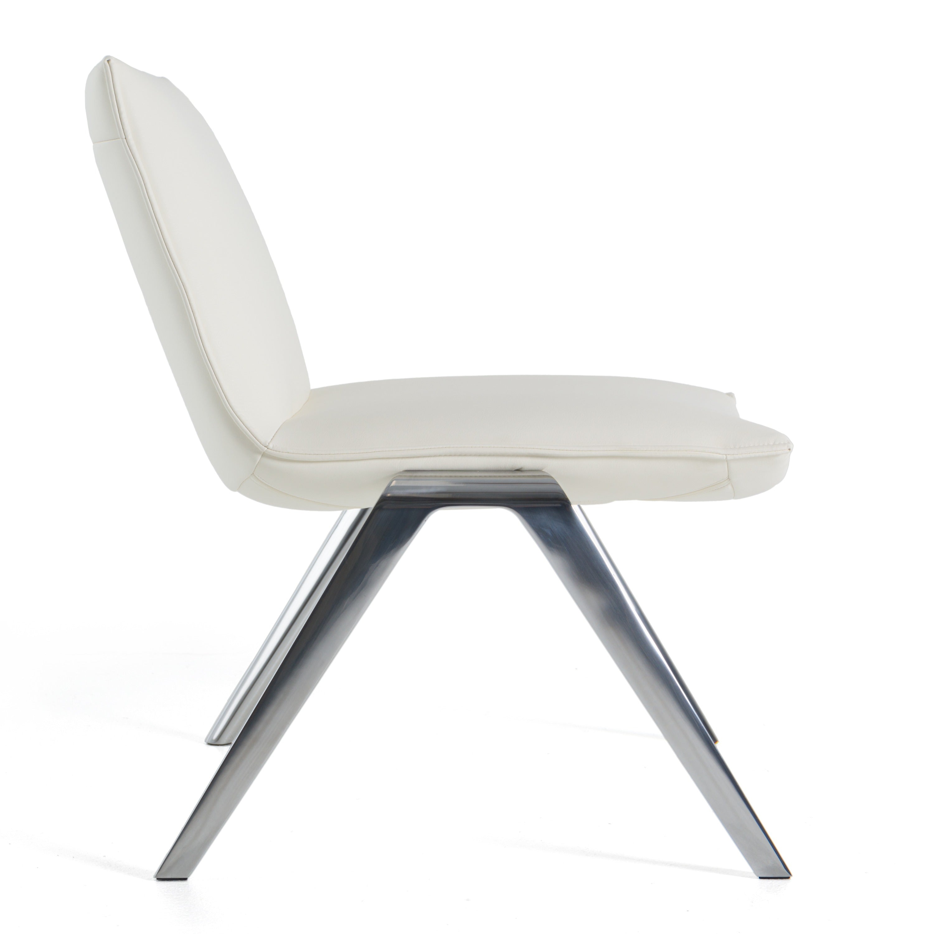 Cedric - Modern White Vegan Leather Accent Chair - image 2