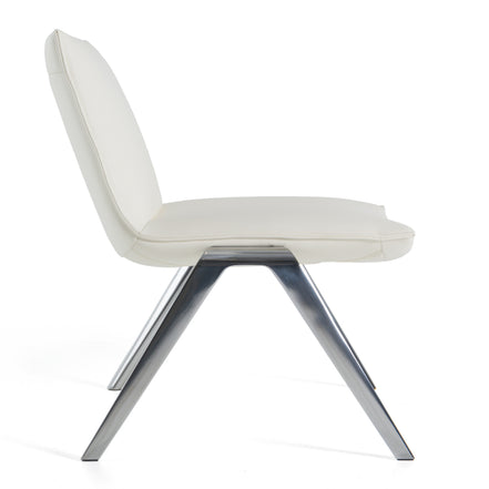 Cedric - Modern White Vegan Leather Accent Chair - image 2