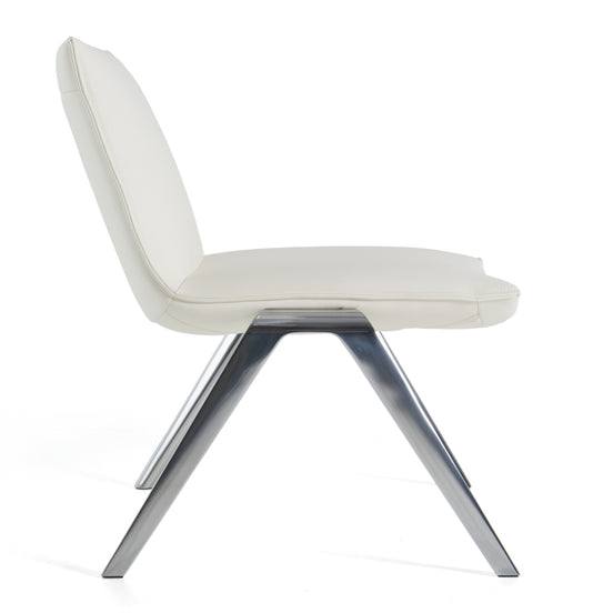 Cedric - Modern White Vegan Leather Accent Chair - image 2