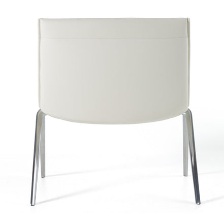 Cedric - Modern White Vegan Leather Accent Chair - image 3