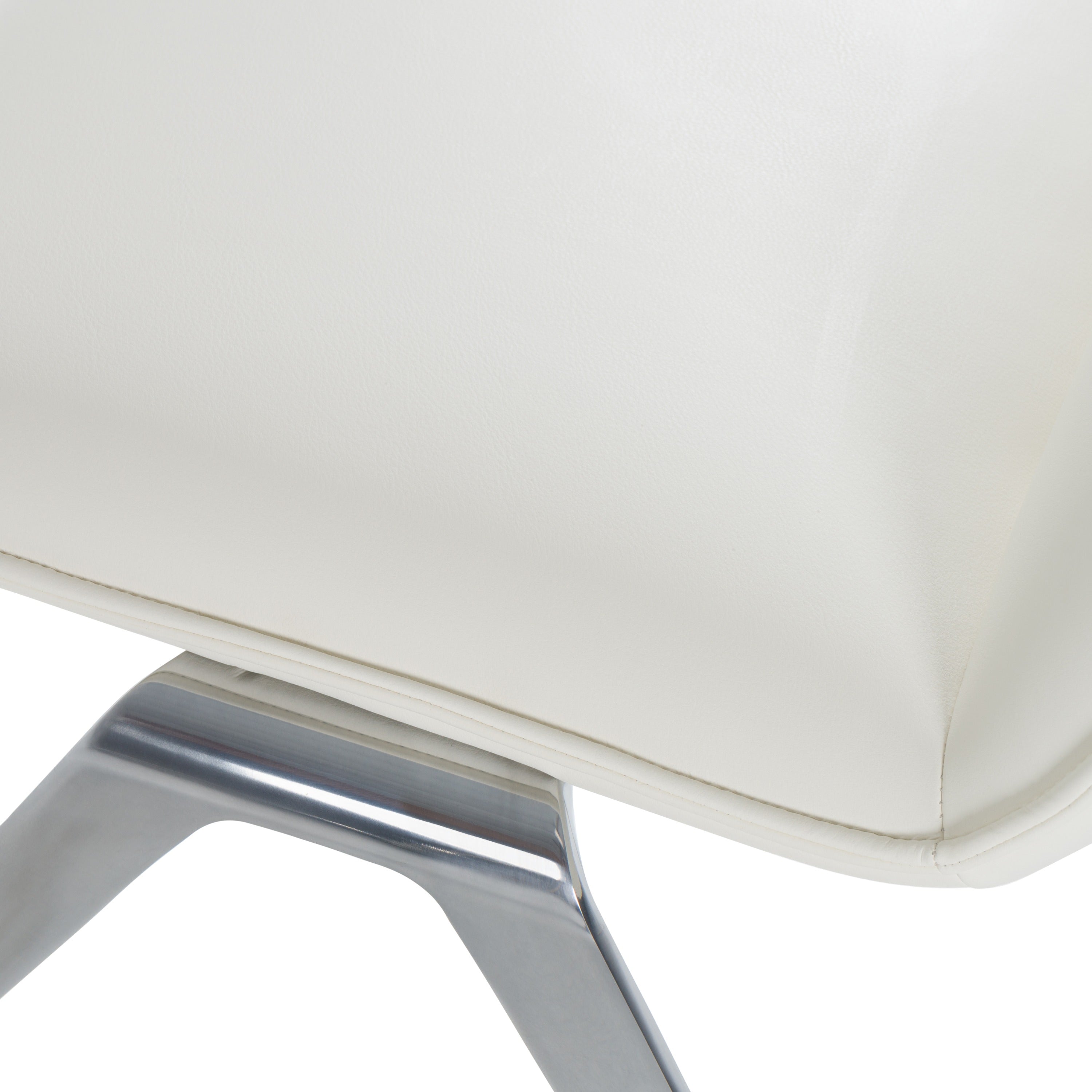 Cedric - Modern White Vegan Leather Accent Chair - image 5