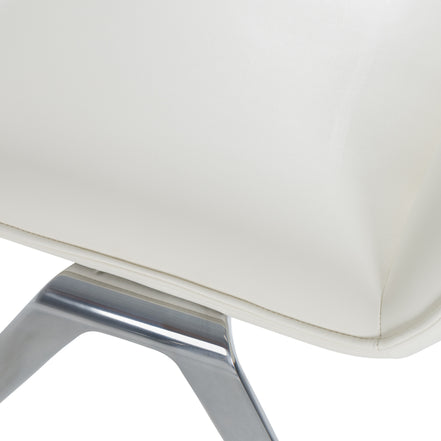 Cedric - Modern White Vegan Leather Accent Chair - image 5