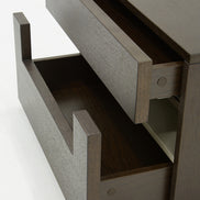 Ceres Modern Brown Oak and Grey Nightstand