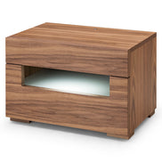 Ceres - Contemporary LED Walnut Nightstand