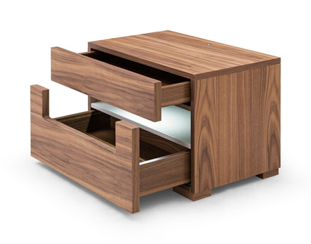 Ceres - Contemporary LED Walnut Nightstand - image 2