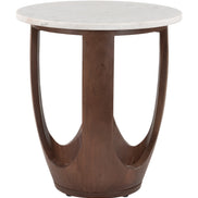 Vaan Side Table White & Walnut