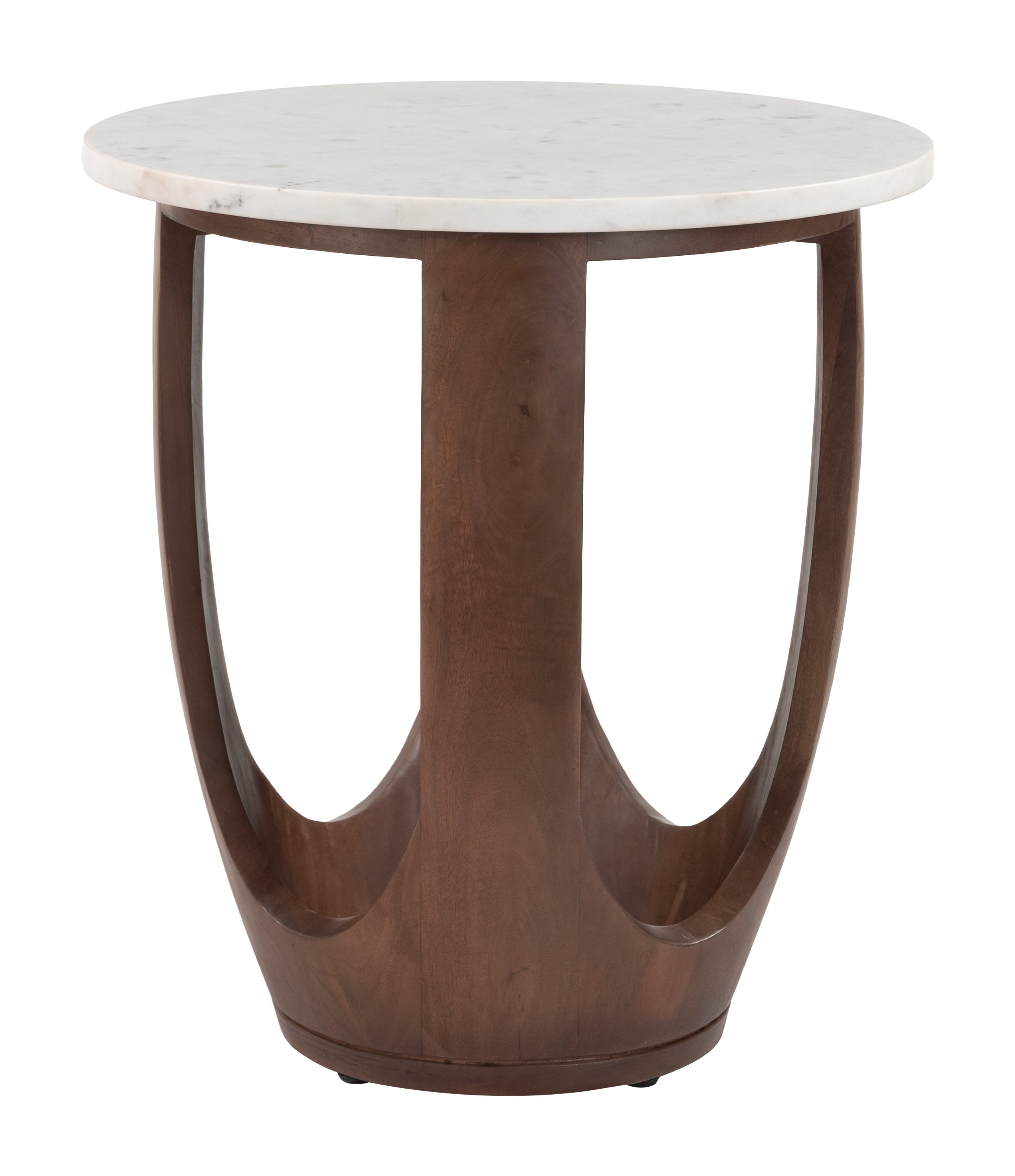 Vaan Side Table White & Walnut
