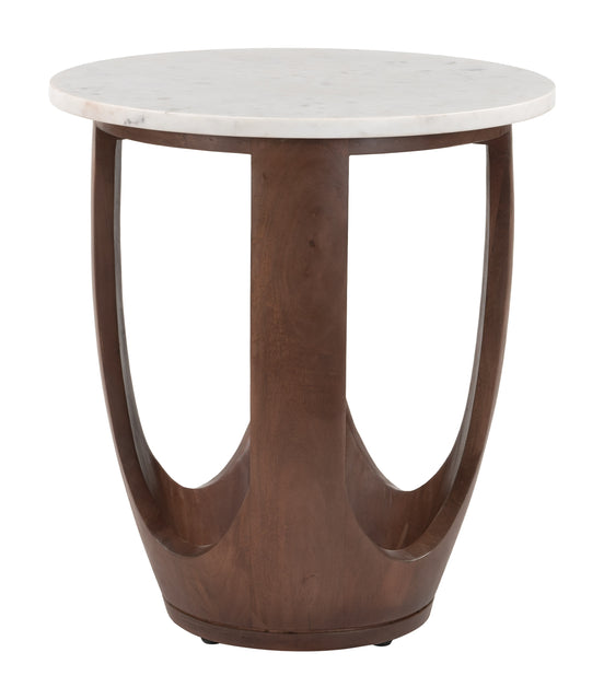Vaan Side Table White & Walnut