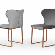 Chadwick Modern Grey Velvet & Rosegold Dining Chair - image 4