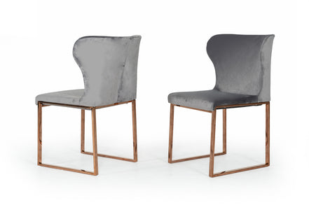 Chadwick Modern Grey Velvet & Rosegold Dining Chair - image 4