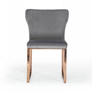 Chadwick Modern Grey Velvet & Rosegold Dining Chair - image 3