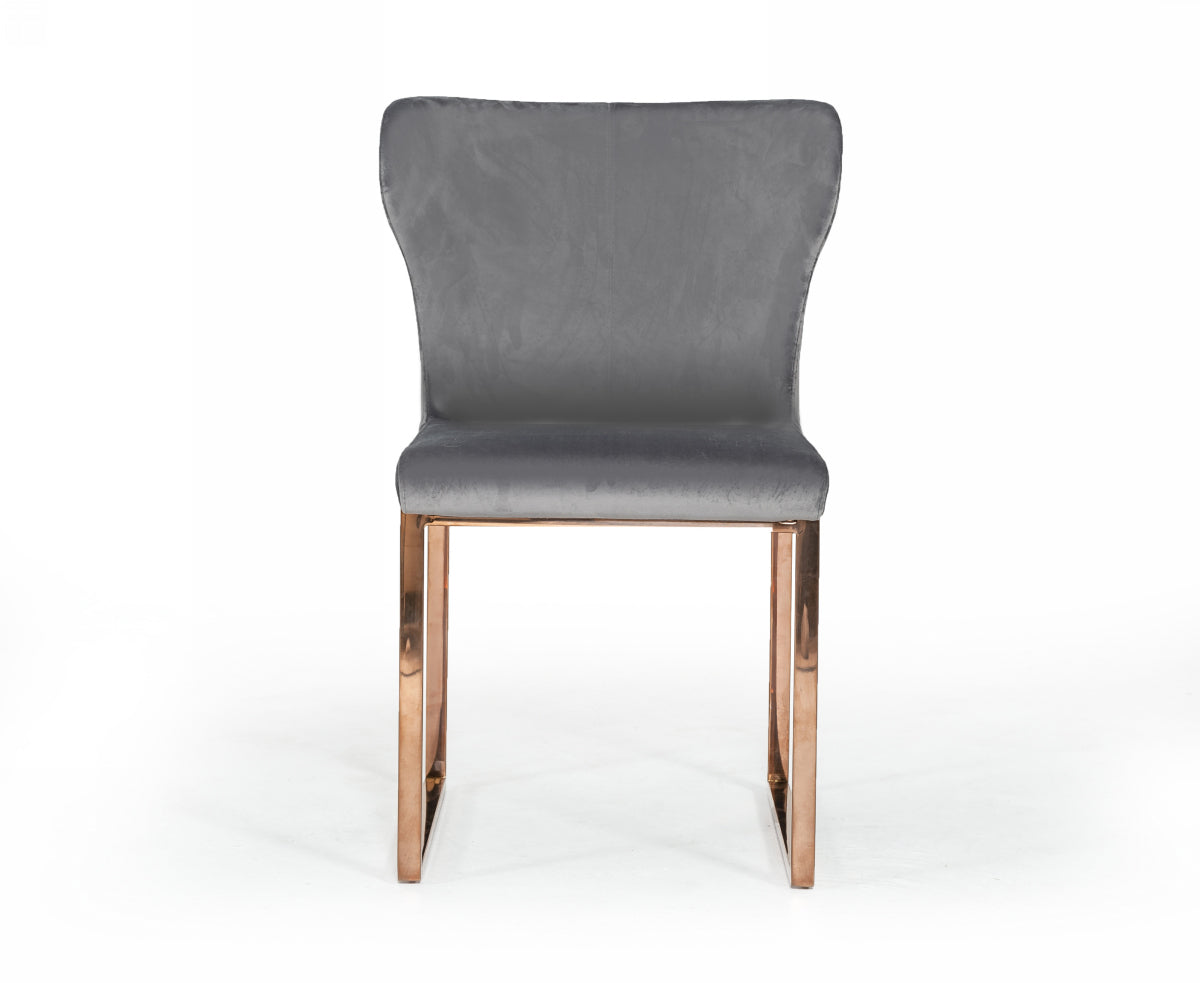 Chadwick Modern Grey Velvet & Rosegold Dining Chair - image 3