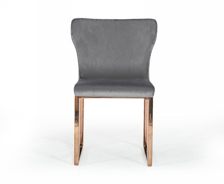 Chadwick Modern Grey Velvet & Rosegold Dining Chair - image 3