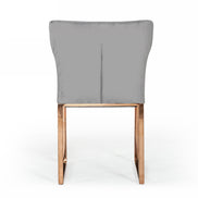 Chadwick Modern Grey Velvet & Rosegold Dining Chair - image 2