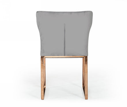 Chadwick Modern Grey Velvet & Rosegold Dining Chair - image 2