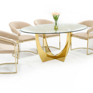 Chambers - Glass & Gold Dining Table - image 2