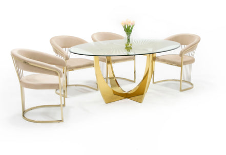 Chambers - Glass & Gold Dining Table - image 2