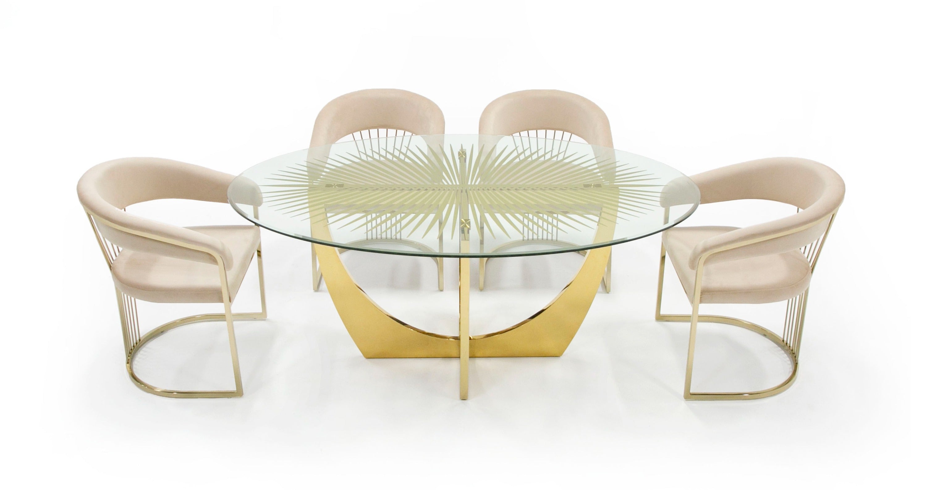 Chambers - Glass & Gold Dining Table - image 3