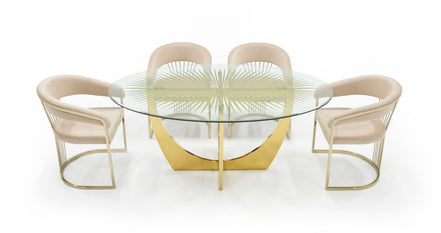 Chambers - Glass & Gold Dining Table - image 3