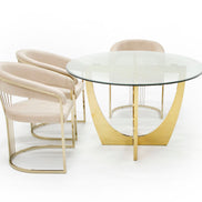 Chambers - Glass & Gold Dining Table - image 4