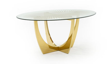 Chambers - Glass & Gold Dining Table - image 5