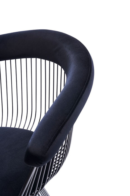 Chandler - Modern Black Velvet & Black Stainless Steel Dining Chair - image 4