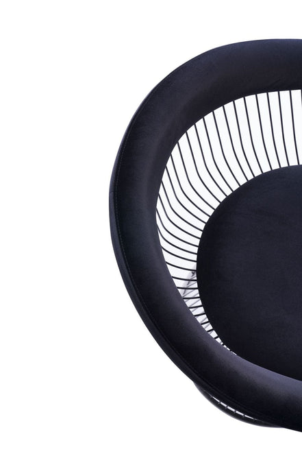 Chandler - Modern Black Velvet & Black Stainless Steel Dining Chair - image 5