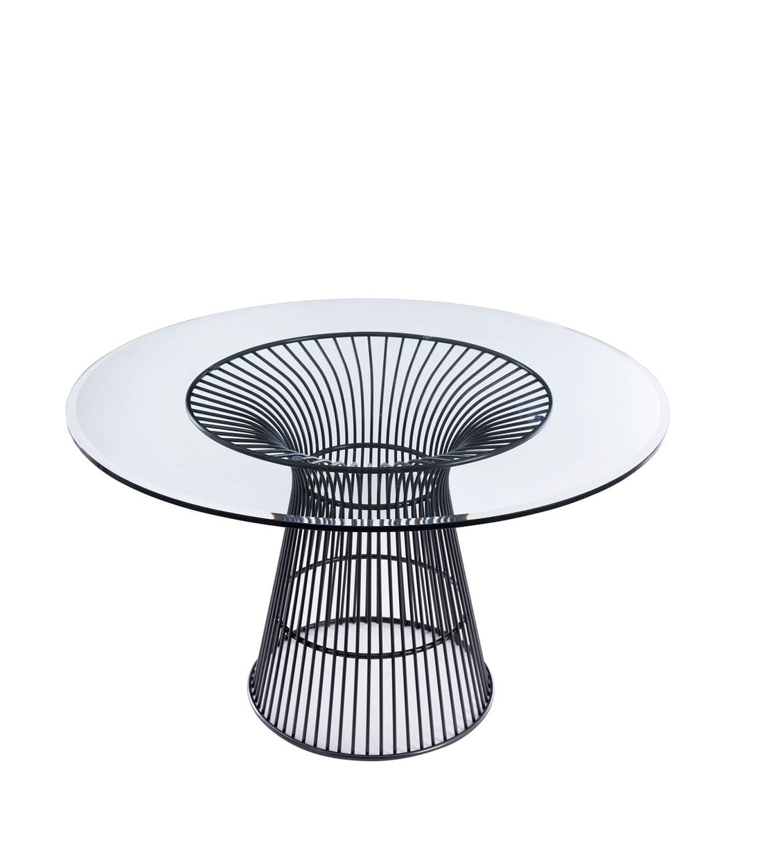 Chandler - Modern Round Glass & Black Stainless Steel Dining Table