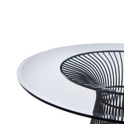 Chandler - Modern Round Glass & Black Stainless Steel Dining Table - image 2
