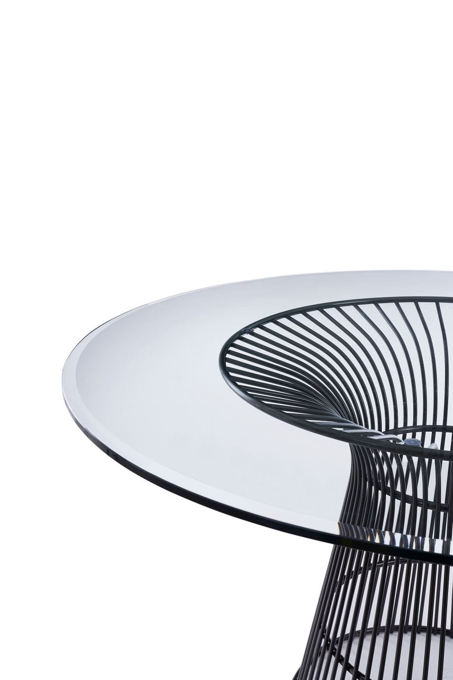 Chandler - Modern Round Glass & Black Stainless Steel Dining Table - image 2