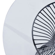 Chandler - Modern Round Glass & Black Stainless Steel Dining Table - image 3