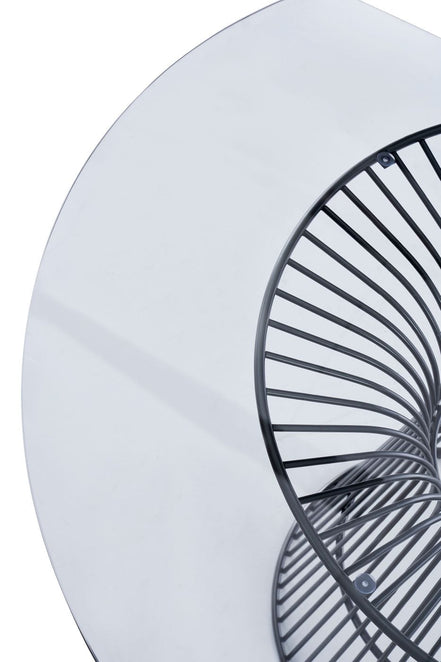 Chandler - Modern Round Glass & Black Stainless Steel Dining Table - image 3