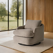 Chantry - Modern Grey Sand Fabric Swivel Accent Chair