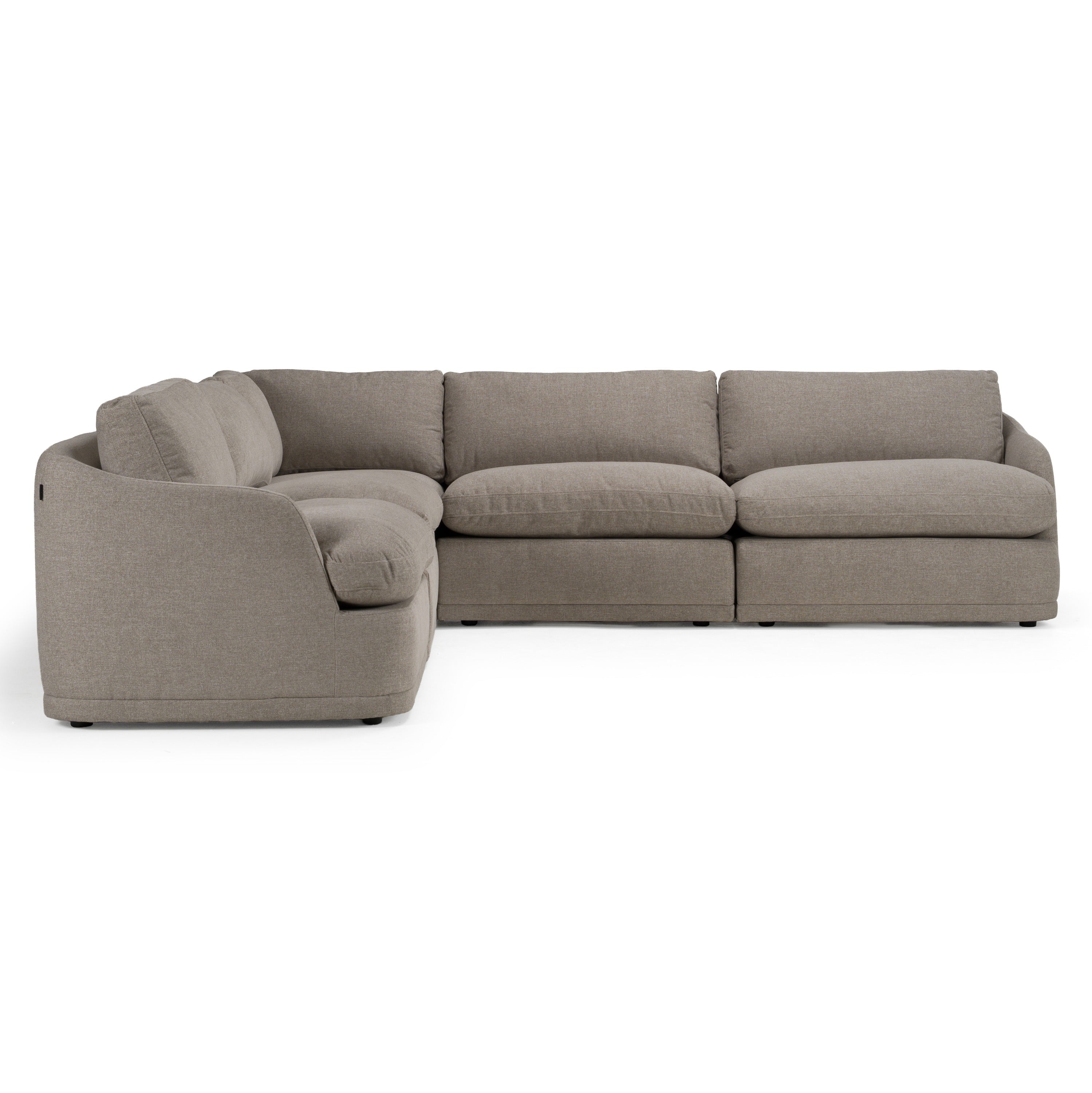 Chantry - Modern Grey Sand Fabric Sectional Sofa - image 2