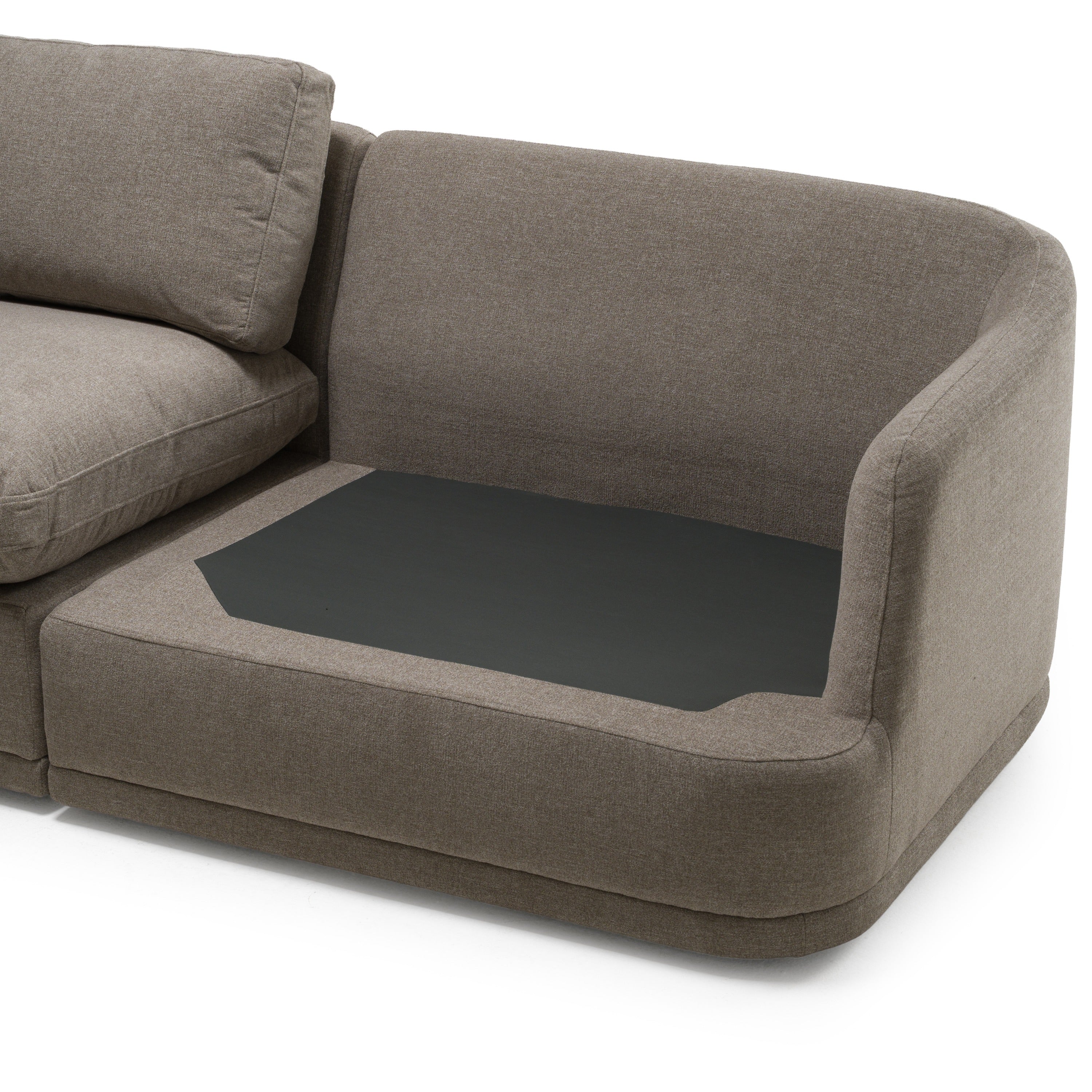 Chantry - Modern Grey Sand Fabric Sectional Sofa - image 4