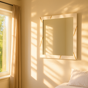 Nixa - Modern White & Gold Mirror - image 2