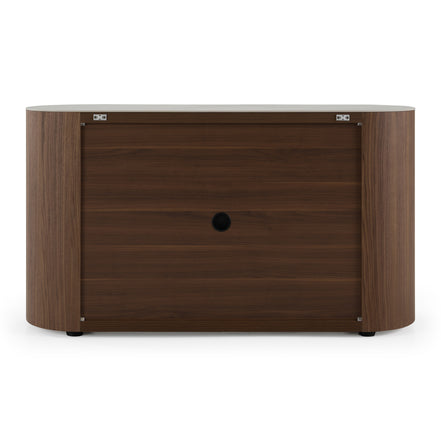 Chelton - Contemporary White Ceramic & Walnut 3-Drawer Dresser - image 4