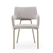 Childers - Modern Grey Fabric + Antique Brass Dining Chair
